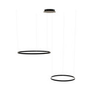 LED-HÄNGELEUCHTE 2er Ring Schwarz Ø 80 | 60cm - Schwarz, Metall (1.3/80/3.3cm) - s.luce