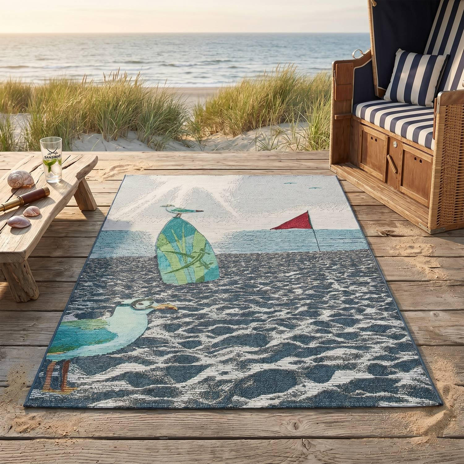 OUTDOORTEPPICH Rantum Beach 130x190 cm - Multicolor, Textil (130/190cm) - Sansibar SYLT