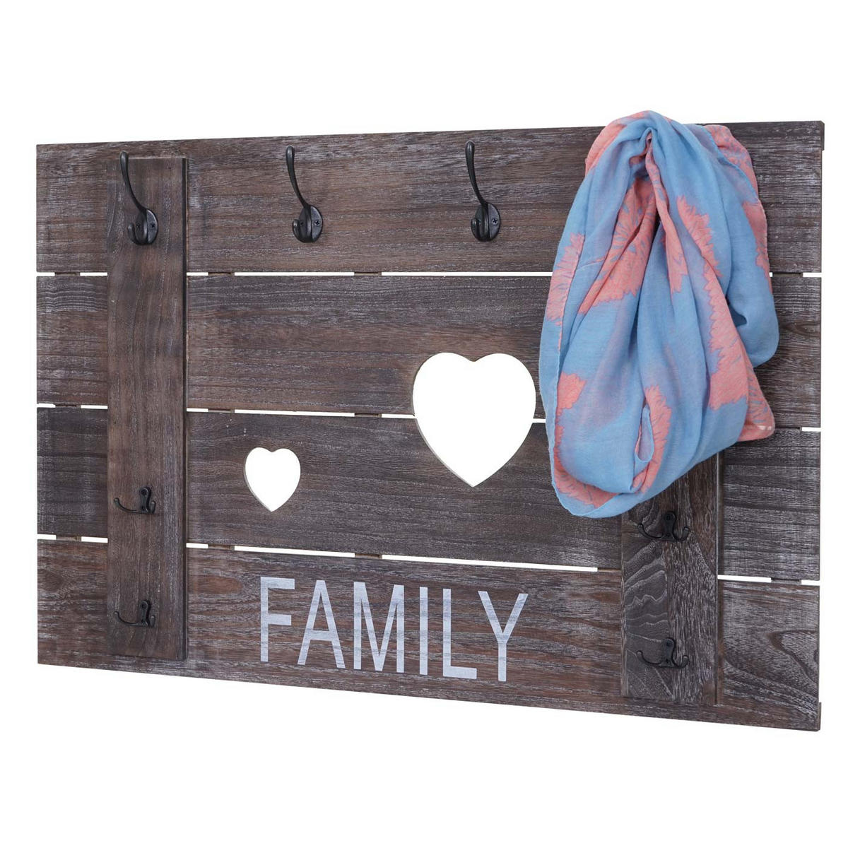 WANDGARDEROBE FAMILY SHABBY-LOOK Braun - Braun, Holz (90/60/3cm) - MCW