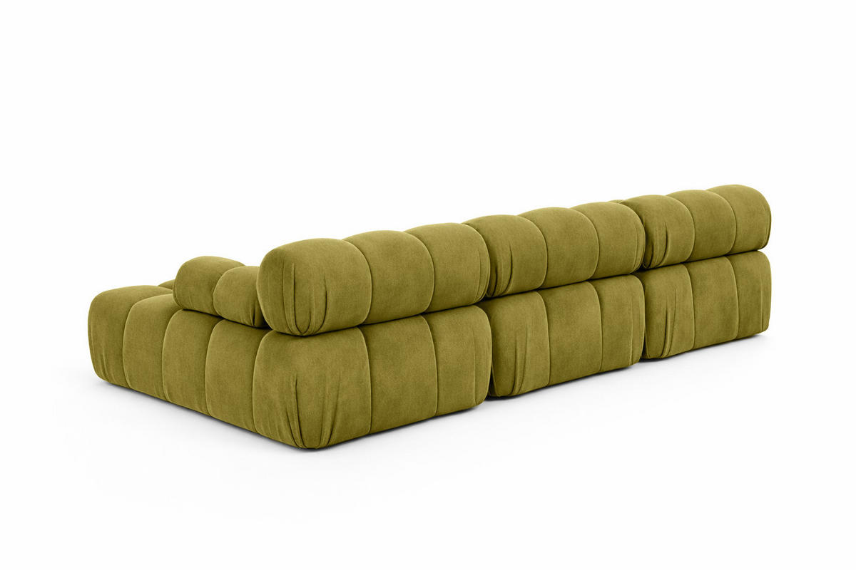 ECKSOFA U-Form, Stoff Velours Salvador, Olive, Selia U - Olivgrün, Holz (285/70/160cm) - Kaiser Möbel
