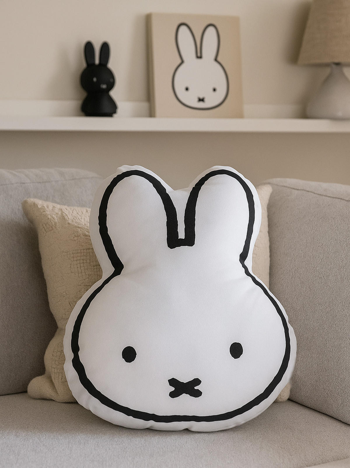 KINDERKISSEN Miffy Hase Weiß 37 x 30 cm - Weiß, Textil (37/30cm) - United Labels