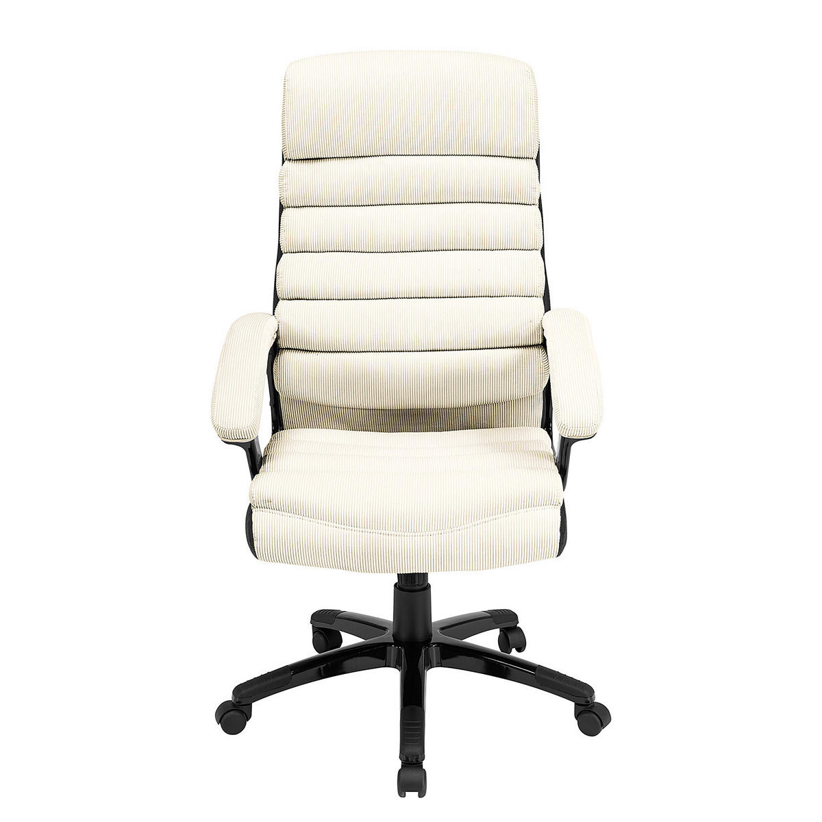 CHEFSESSEL - Creme/Schwarz, Kunststoff/Textil (67/125/72cm) - home24