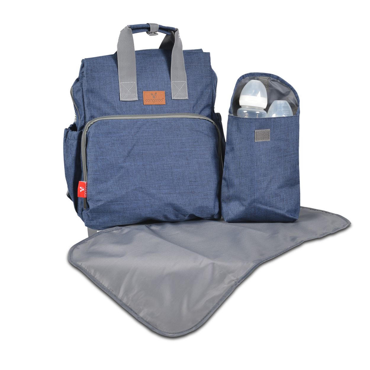 WICKELTASCHE Lydia blau Rucksack, Wickelunterlage, Thermofächer, Aufbewahrungstasche - Blau, Textil (12/31/38cm) - Moni