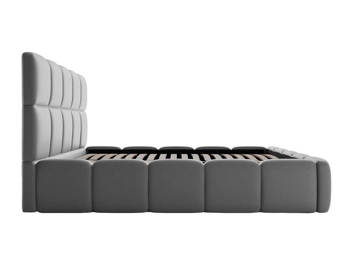 BETT mit Bettkasten - 2 -Sitzer - Polyester - grau - DAMADO - Grau, Textil (221/170cm) - Vente-Unique