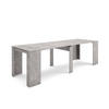 KONSOLENTISCH ausziehbar 58 bis 262cm, für 12 Gäste, zementgrau, 90/58/77cm - Hellgrau/Grau, Holzwerkstoff (90/262/77cm) - Skraut Home