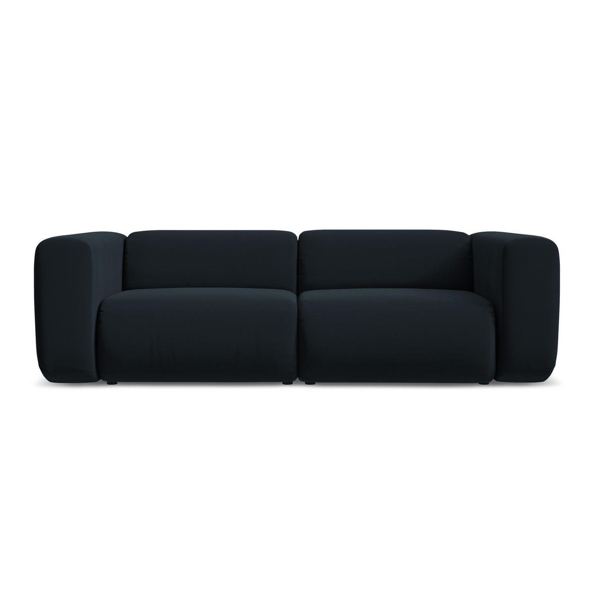 3-SITZER SOFA Samt Stoff Blau - Blau/Schwarz, Kunststoff/Textil (228/70/89cm) - LaMiaSofa