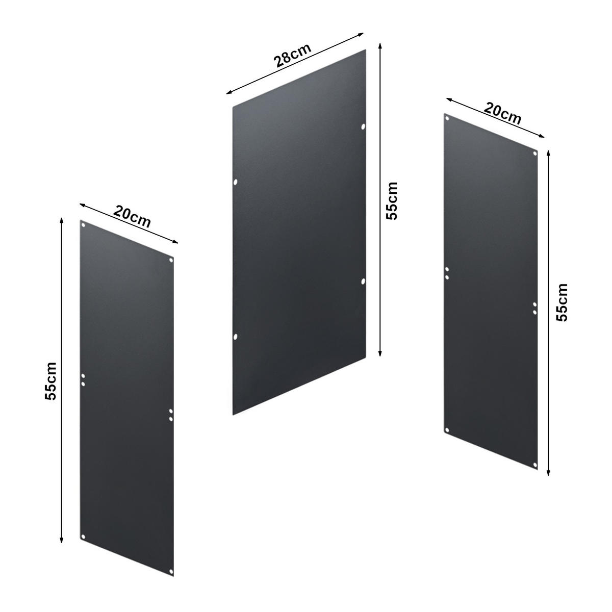 WANDREGAL-SET 5 TLG. Nostened - Schwarz, Metall (27.5/27.5/20cm) - [en.casa]