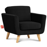 SESSEL TAGIO Massivholz-Beine, Schwarz - Schwarz/Braun, Buchenholz/Textil (86/80/88cm) - KONSIMO®