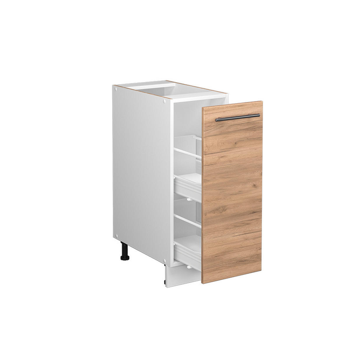 APOTHEKERSCHRANK Fame-Line Goldkraft Eiche 30 cm, AP Eiche - Eiche Wotan/Weiß, Holzwerkstoff (30/82/60cm) - Vicco