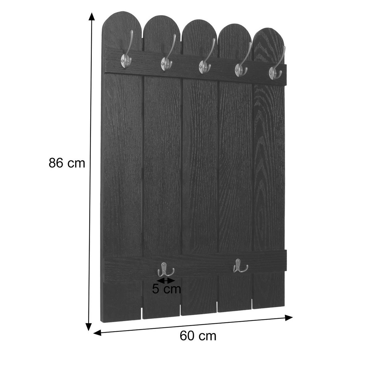 WANDGARDEROBE Schwarz - Schwarz, Holz (60/86/3cm) - Jamb