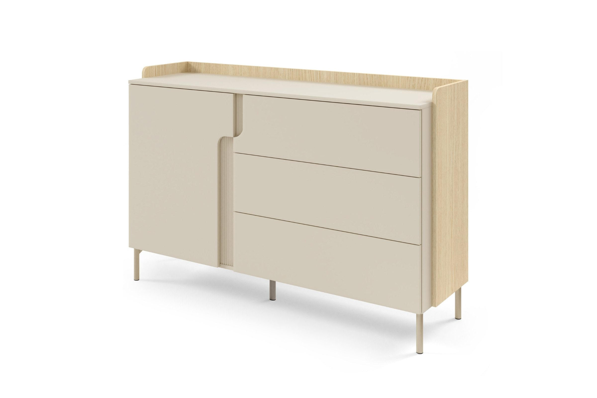 KOMMODE PAURO 07 143/95/42 cm in Eiche Mavelie / Macadamia - Eichefarben/Beige, Holzwerkstoff (143/95/42cm) - Deine Möbel 24