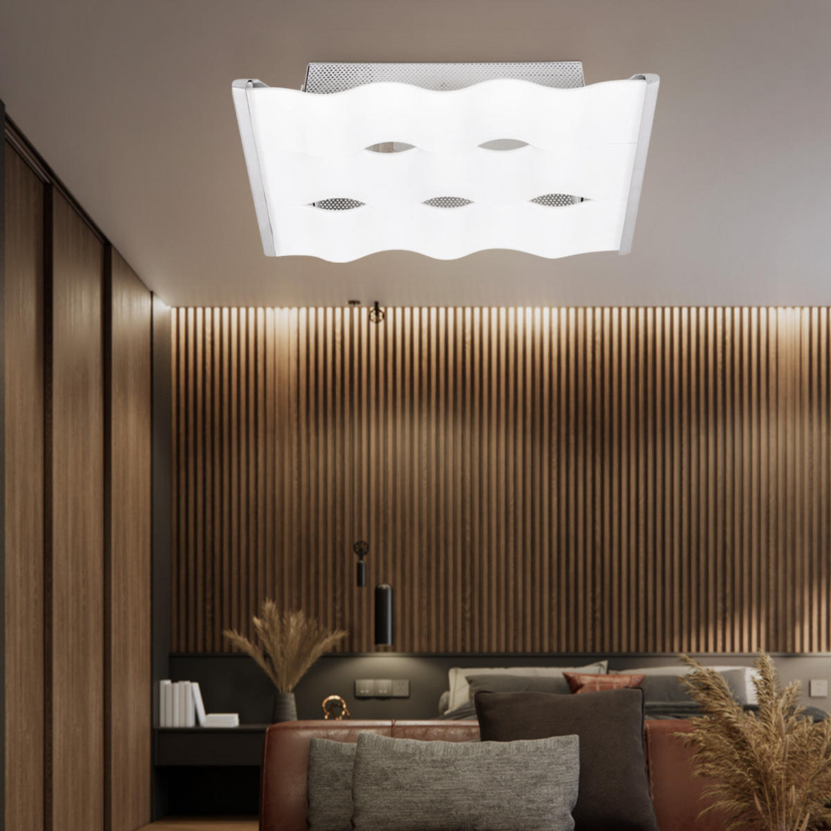 DECKENLEUCHTE Metall Weiß Opalglas - Weiß, Glas (30/30/18cm) - Globo Lighting