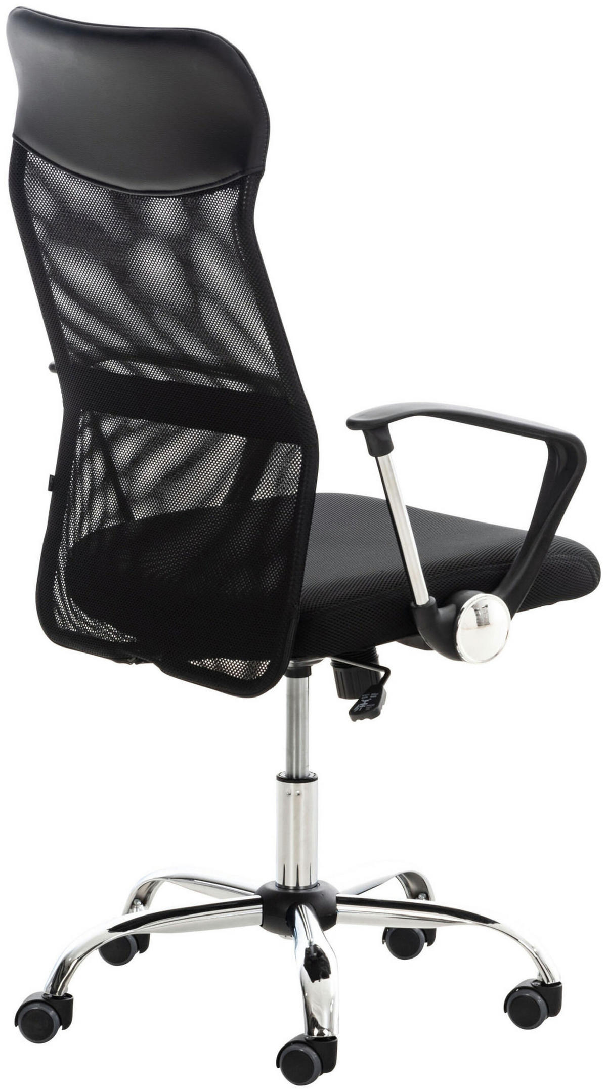 BÜROSTUHL Waterloo, Kunstleder Schwarz - Schwarz, Textil/Metall (60/118/53cm) - TPFLiving