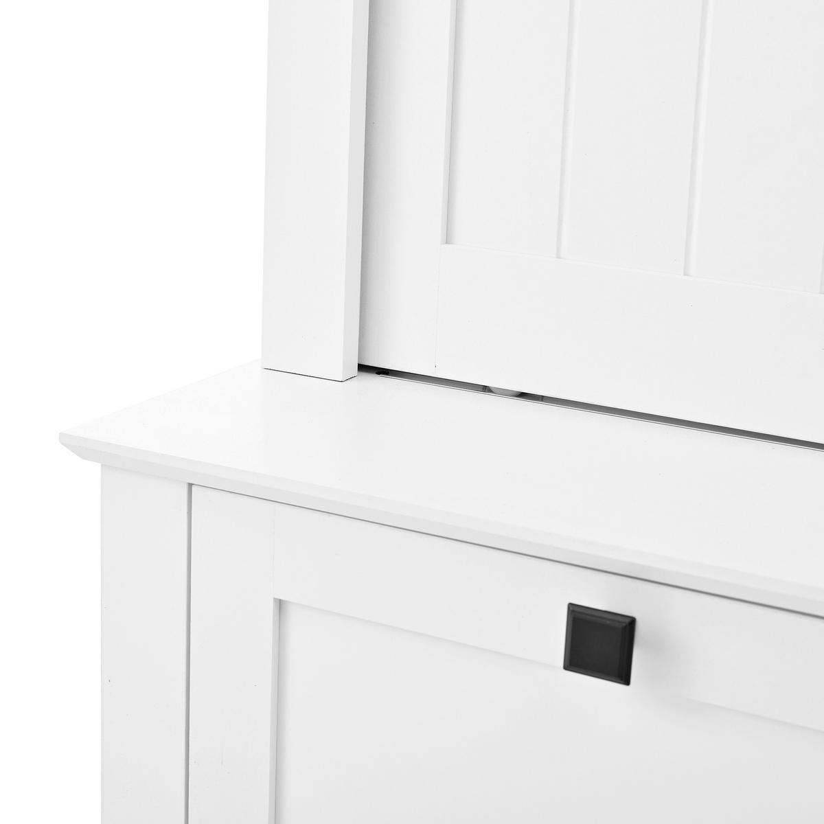 SCHUHSCHRANK aus MDF 100x50x180cm in Weiß mit Schiebetüren & Haken - Weiß, Holzwerkstoff (100/180/50cm) - Modfu