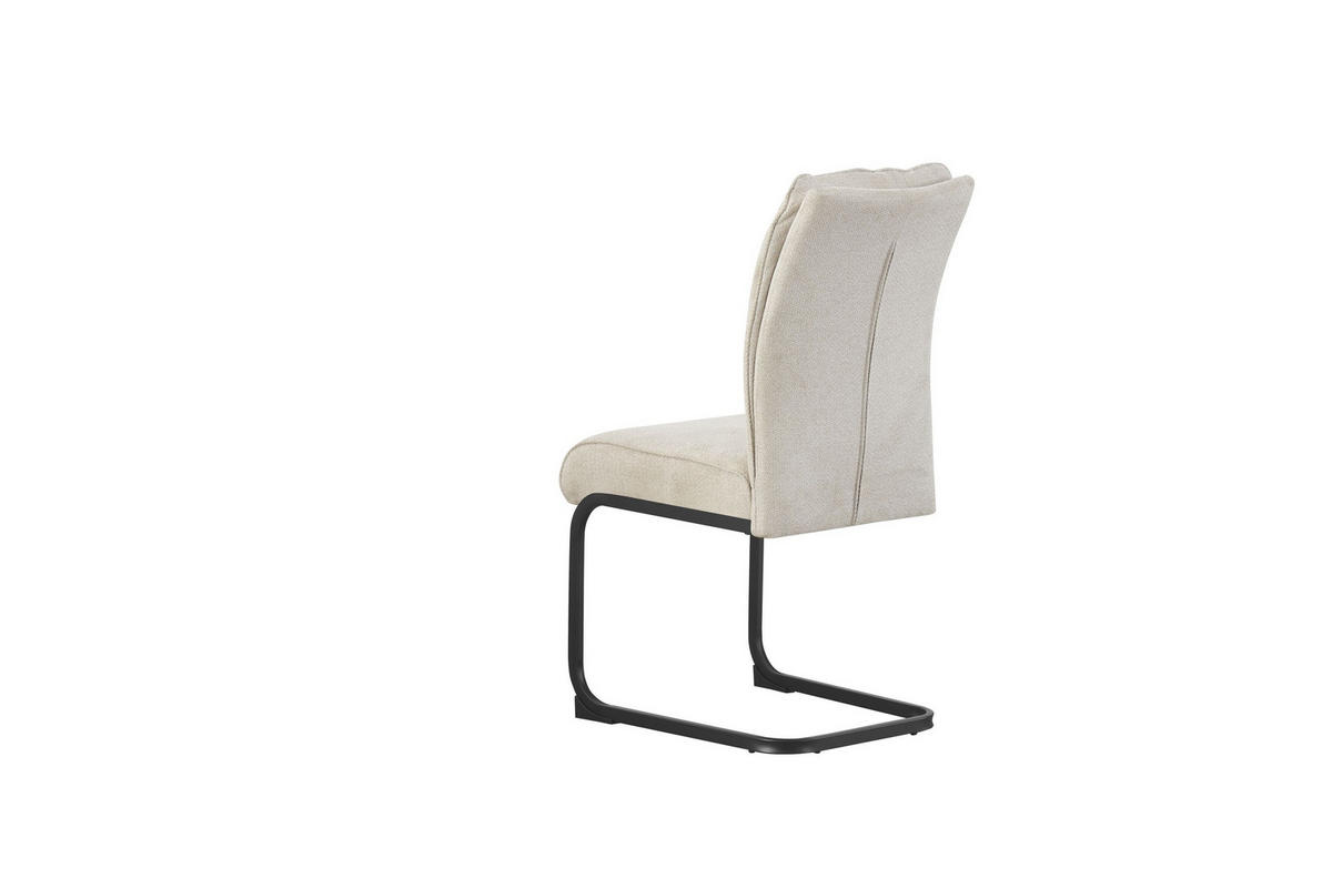 SCHWINGER-STUHL 2er Set Rom Stühle in Creme - gemütliches Design - B/H/T: 47x94x61 cm - Creme, Textil (61/94/47cm)