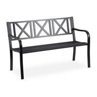 GARTENBANK - Schwarz, Metall (127/80.5/63cm) - Relaxdays