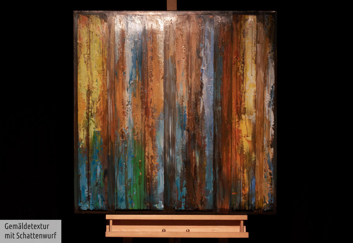 METALLBILD Bunt 80/80 cm - Multicolor, Metall (5.42/80cm) - KUNSTLOFT