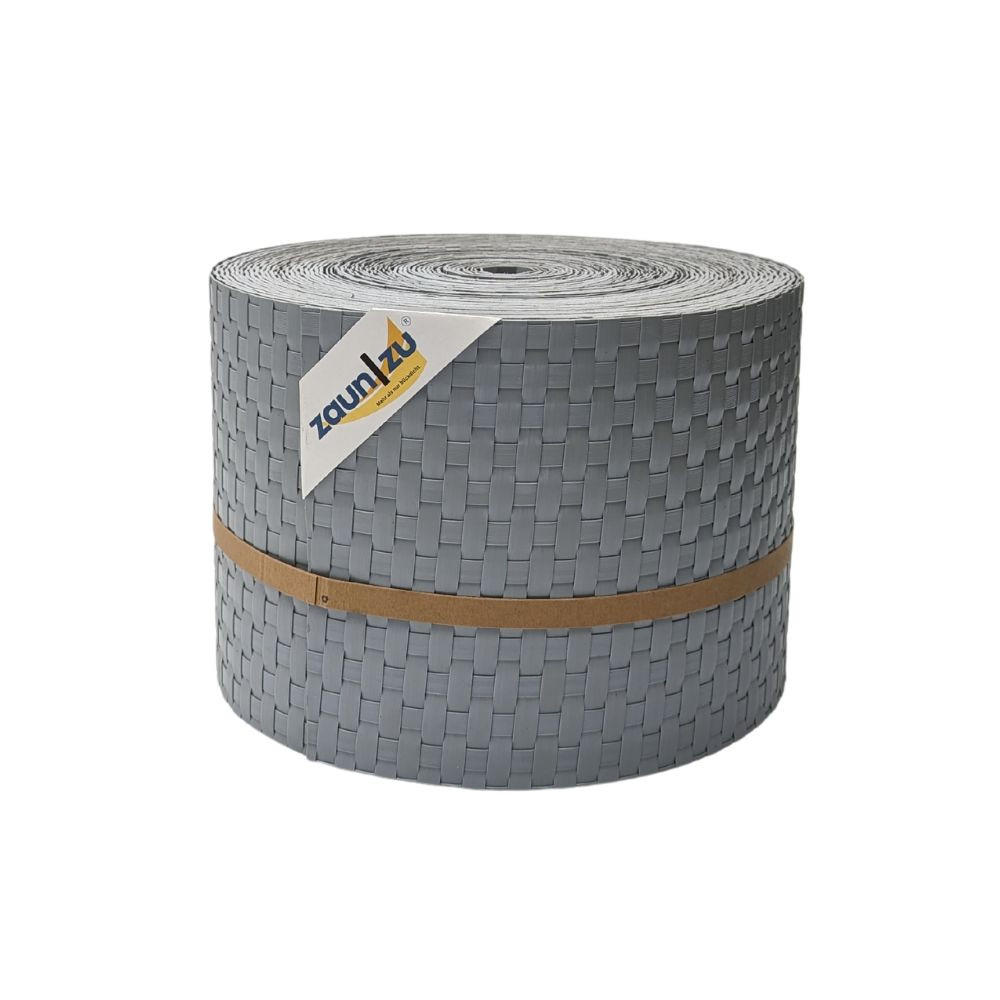 SICHTSCHUTZSTREIFEN Rattan PE für Doppelstabmatten Hellgrau 26m - Hellgrau, Kunststoff (2600/19cm) - ZAUN|ZU