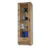 VITRINE ALESSANDRIA, Wotan - Eiche Wotan/Schwarz, Glas/Holzwerkstoff (60/192/42cm) - Komodee