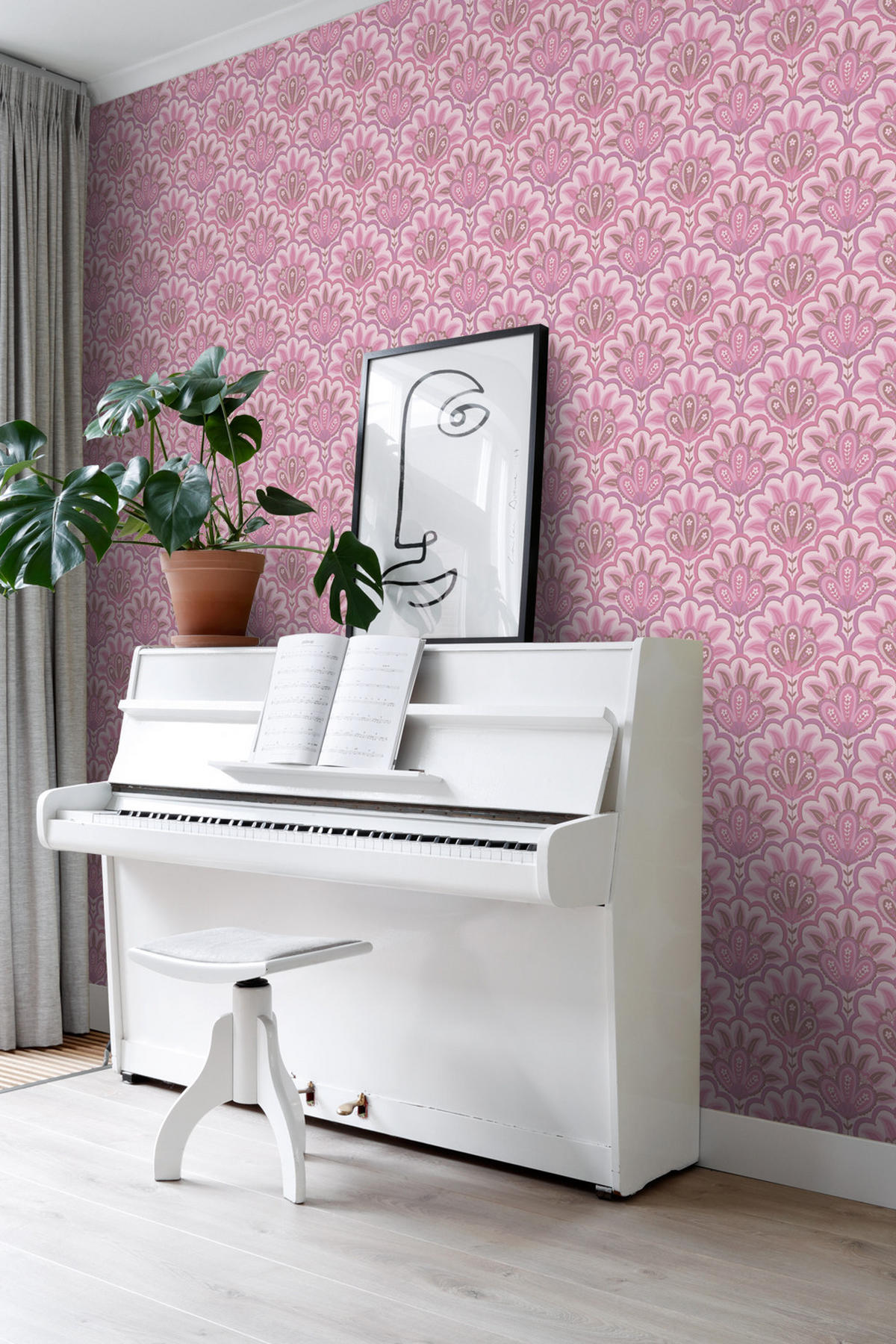 TAPETE orientalisches Barockmotiv 50 x 900 cm - Lila, Papier (50/900cm) - ESTAhome