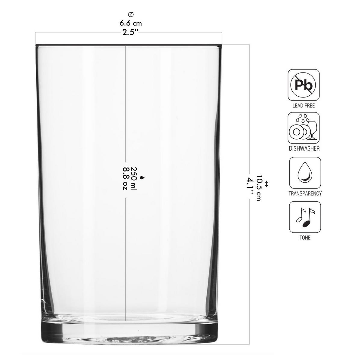 TEEGLÄSER TRINKGLÄSER, 6er-Set, 250 ml - Transparent, Glas (0.25L)
