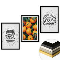 WANDBILDER 3er-Set - 40x60 cm Schwarzer Rahmen - Juicy Oranges Kitchen - Schwarz, Kunststoff (40/60cm) - ArtPrintCave