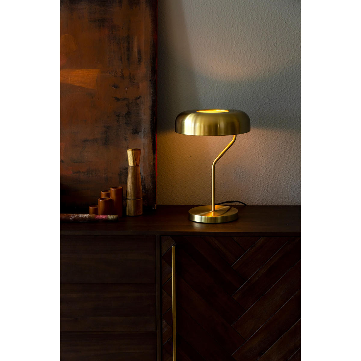 TISCHLAMPE Eclipse Gold - Goldfarben, Metall (30/30/42cm) - Dutchbone