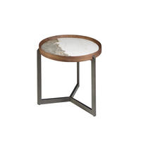 ECKTISCH Weiß Dunkler Stahl Walnuss 62/62/56 cm - Walnussfarben/Weiß, Holz (62/62/56cm) - ANGEL CERDA