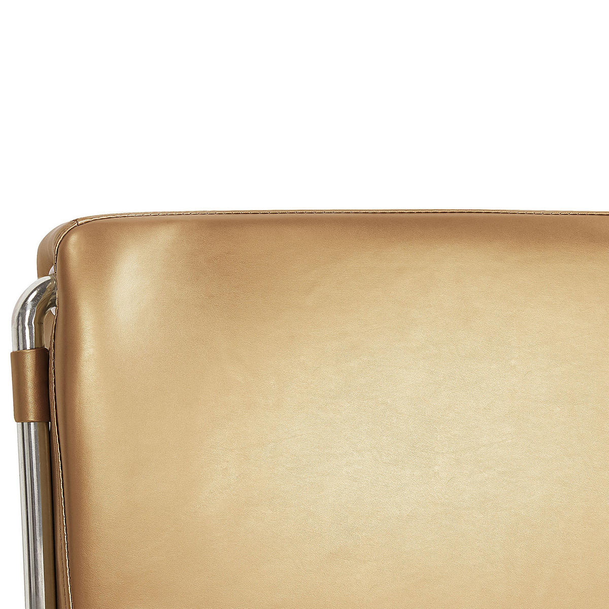 LEDERBETT 180/200cm Gold Paris - Goldfarben, Leder (180/200cm) - Beliani