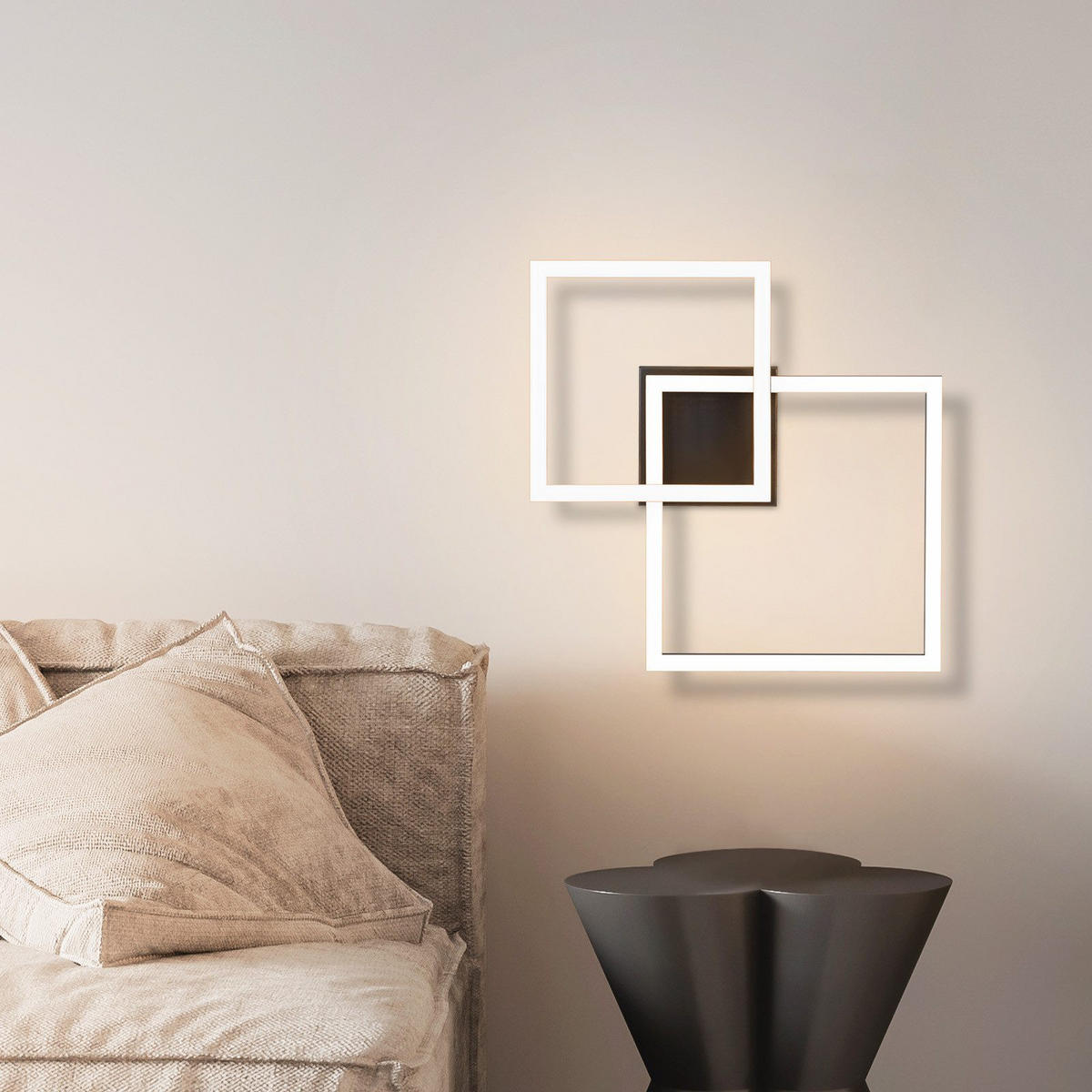 LED-DECKENLEUCHTE Lounder 34.5/34.5/6.7cm - Schwarz, Kunststoff (34.5/34.5/6.7cm) - Nettlife