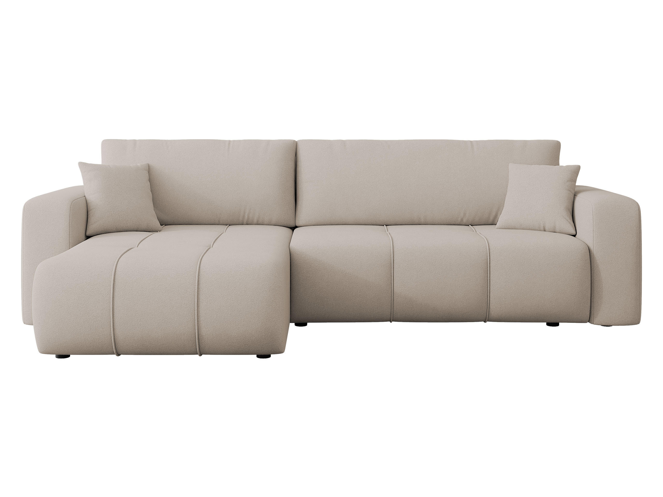 ECKSOFA Furyn Maxi - Beige/Schwarz, Holz/Kunststoff (274/145cm) - MIRJAN24