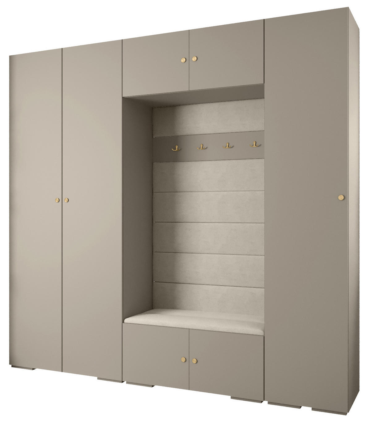 GARDEROBEN-SET 236,7/250/47 - Kaschmir/Goldfarben, Holz/Kunststoff (250/236.7/47cm) - Abiks Möbel
