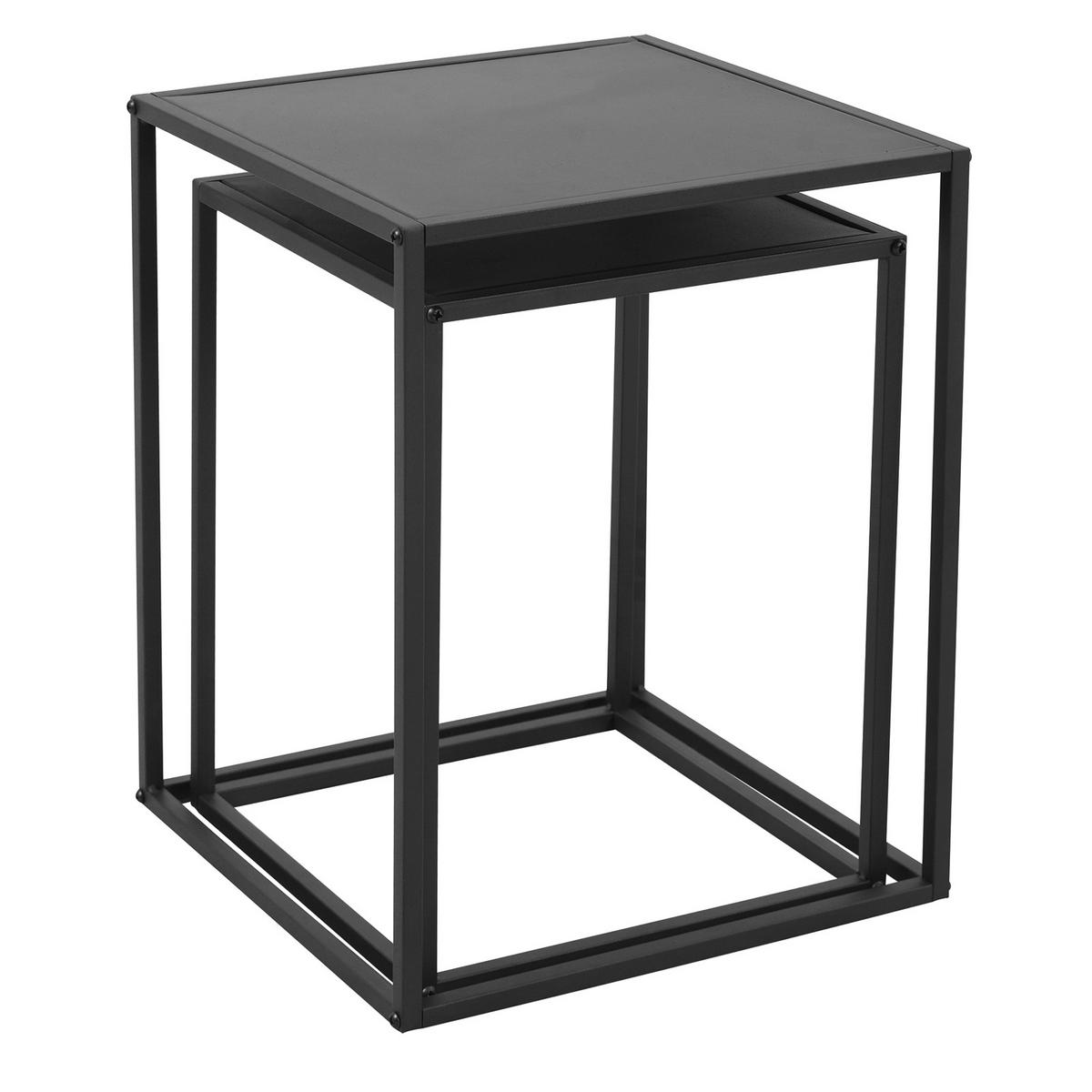 COUCHTISCH THEMI 2er Set Metall Weiß - Weiß, Metall (35/35/45cm) - SVITA
