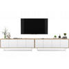 TV-SCHRANK 2-er Set Apollo2 Eiche wotan Weiß Matt 150 cm - Weiß, Holzwerkstoff/Metall (300/53/35cm) - Meble Lindner