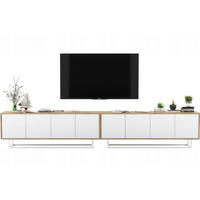 TV-SCHRANK 2-er Set Apollo2 Eiche wotan Weiß Matt 150 cm - Weiß, Holzwerkstoff/Metall (300/53/35cm) - Meble Lindner
