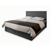 BOXBETT BRESEL 180x200 cm mit Matratze und Topper - Grau - Grau, Holz (180/200cm) - MASSENO