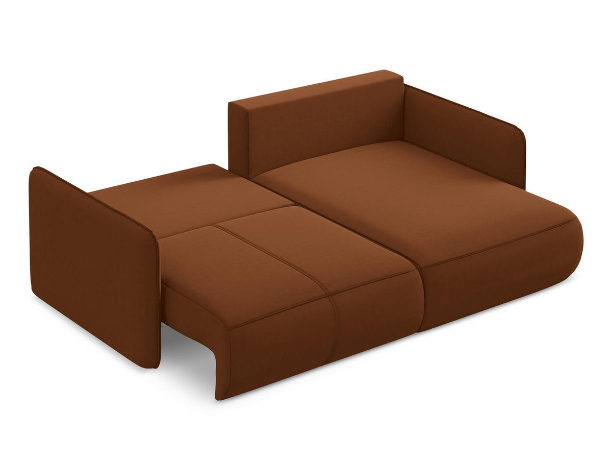 3-SITZER SOFA mit Schlaffunktion Chenille Stoff Blau - Blau/Schwarz, Kunststoff/Textil (216/86/105cm) - Makamii