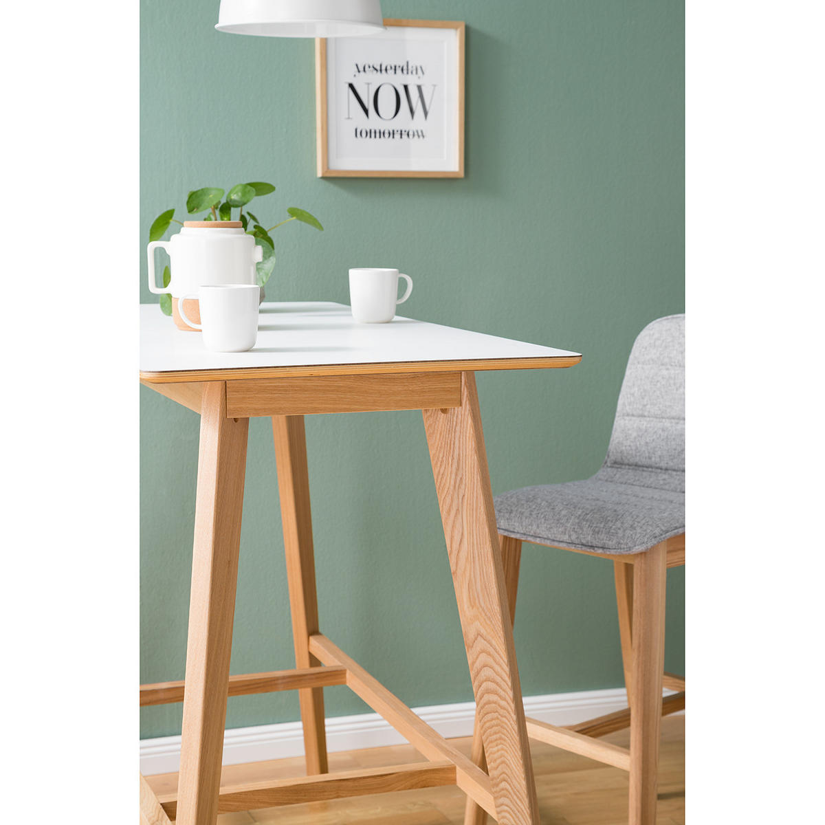 BARTISCH - HPL / Esche massiv - Weiß / Esche - Braun/Weiß, Holz/Holzwerkstoff (60/120/100cm) - home24