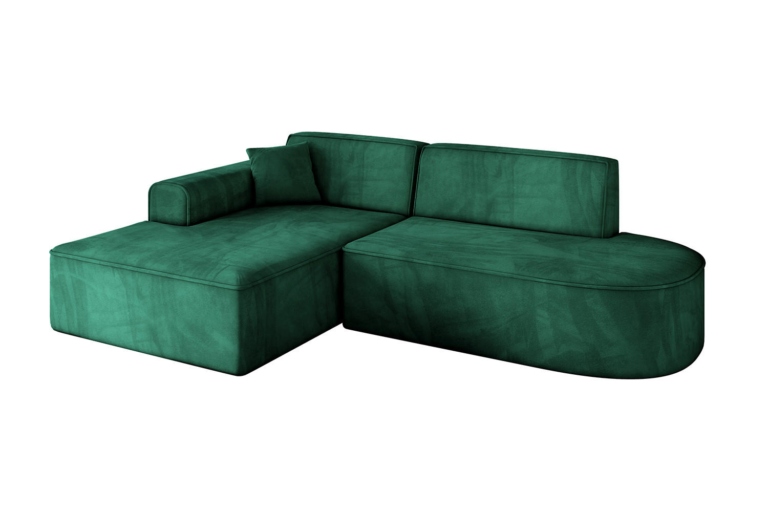 ECKSOFA Ottomane Links IREA-L1-v3 - 232x165x77 cm Grün - Dunkelgrün, Holzwerkstoff/Textil (232/165cm) - ALTDECOR