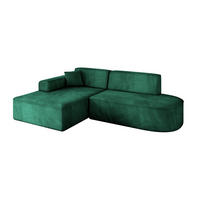 ECKSOFA Ottomane Links IREA-L1-v3 - 232x165x77 cm Grün - Dunkelgrün, Holzwerkstoff/Textil (232/165cm) - ALTDECOR