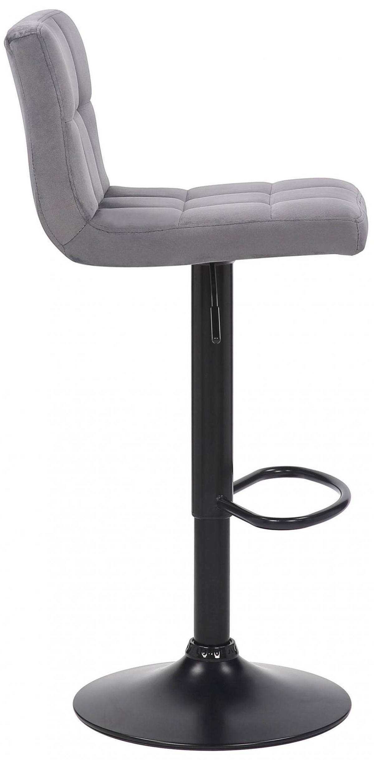 BARHOCKER 2er Set Samt Grau - Schwarz/Grau, Textil/Metall (40/85/40cm) - CLP