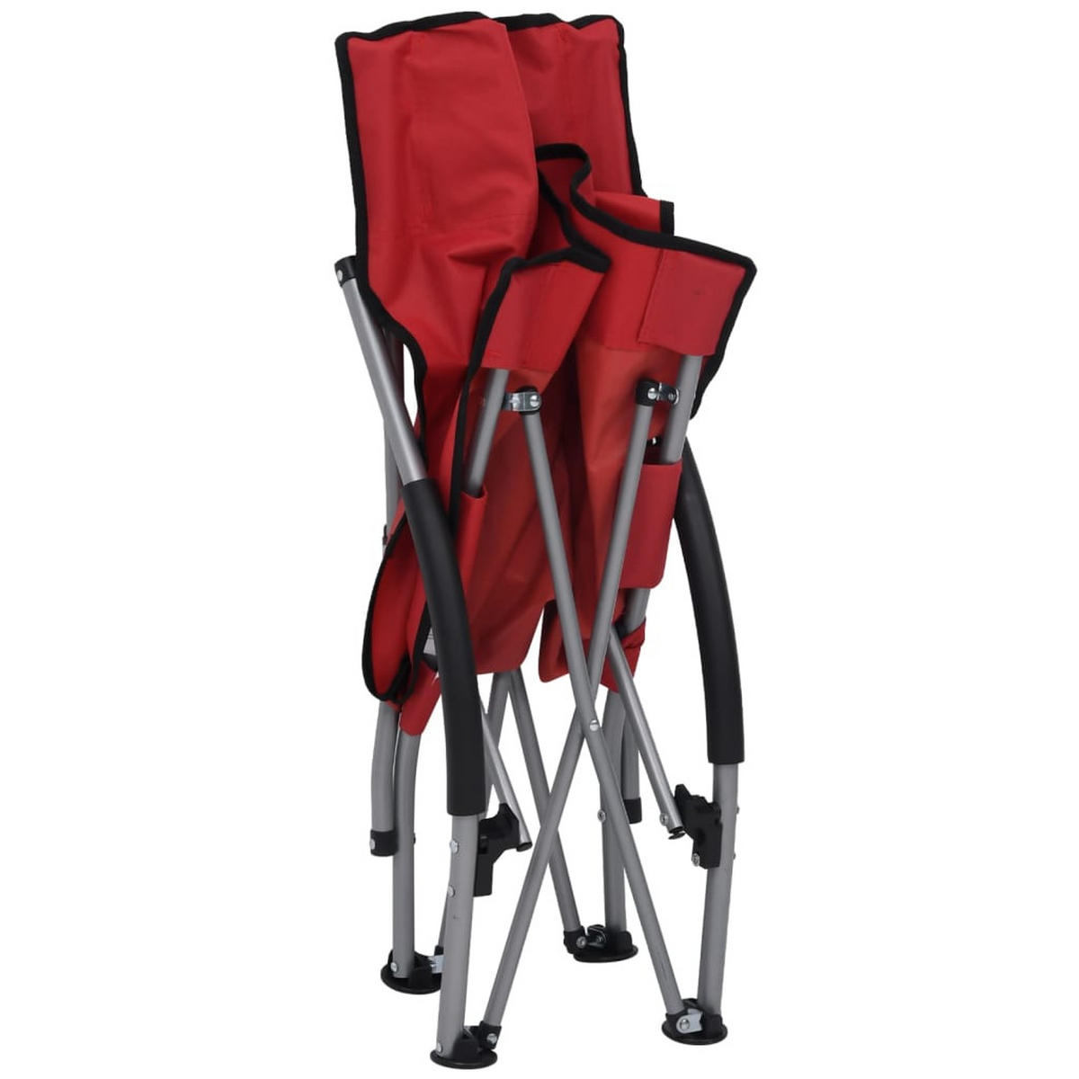 KLAPPBARE Strandstühle 2Er Set Rot Stoff - Rot, Textil (65.5/66/55.5cm) - vidaXL