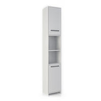 BADSCHRANK Kiko Weiß 30 x 190 cm - Weiß, Holzwerkstoff (30/195/30cm) - Vicco