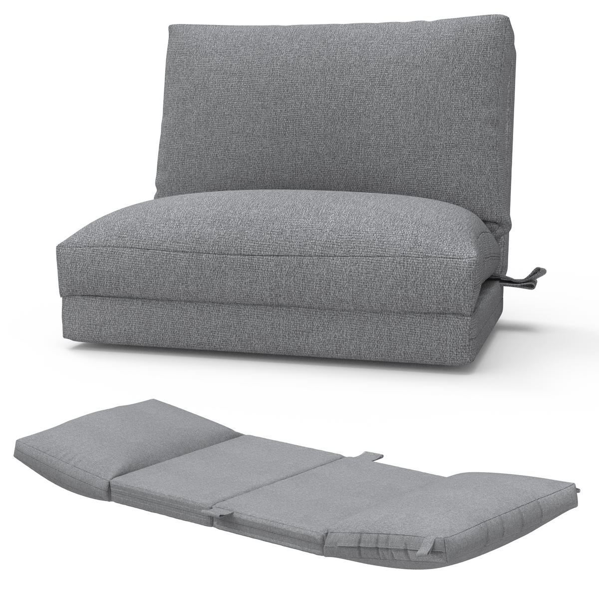 SITZSACK-SCHLAFSOFA grau - Grau, Textil (100/12/280cm) - Vercart