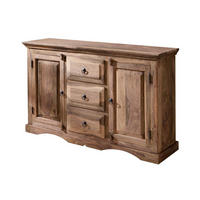 SIDEBOARD Sheesham 135x40x85 grau geölt LEEDS #42 - Grau, Holz (135/85/40cm) - Massivmoebel24