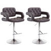 BARHOCKER 2er Set Lederlook braun - Chromfarben/Braun, Textil/Metall (62/103/55cm) - CLP