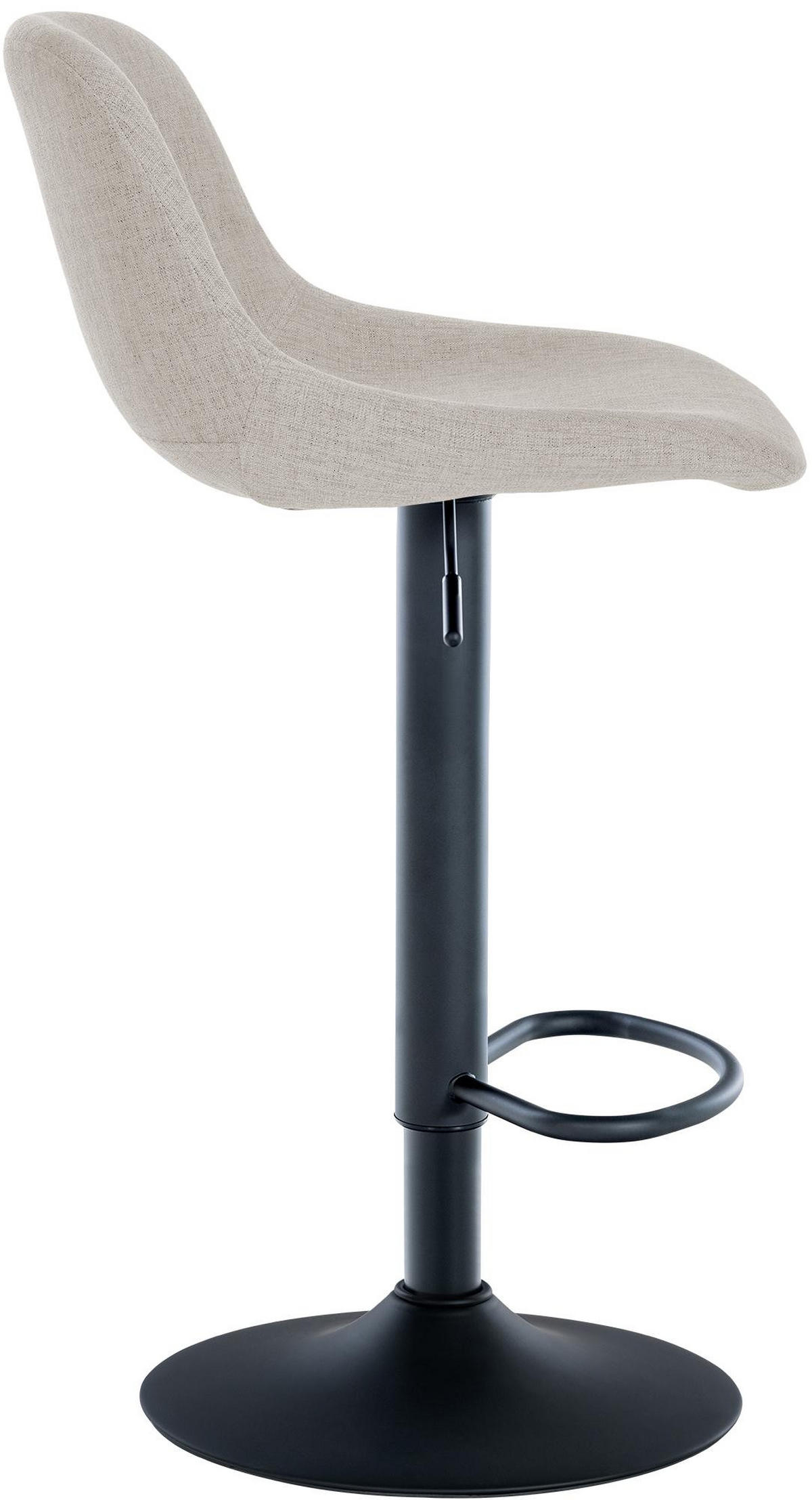 BARHOCKER 2er Set Stoff creme - Creme/Schwarz, Textil/Metall (43/79/49cm) - CLP