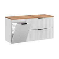 WASCHTISCHUNTERSCHRANK 120.8cm Adriel Weiß und Holz - Weiß, Holzwerkstoff (120.8/59/46cm) - Petits-meubles