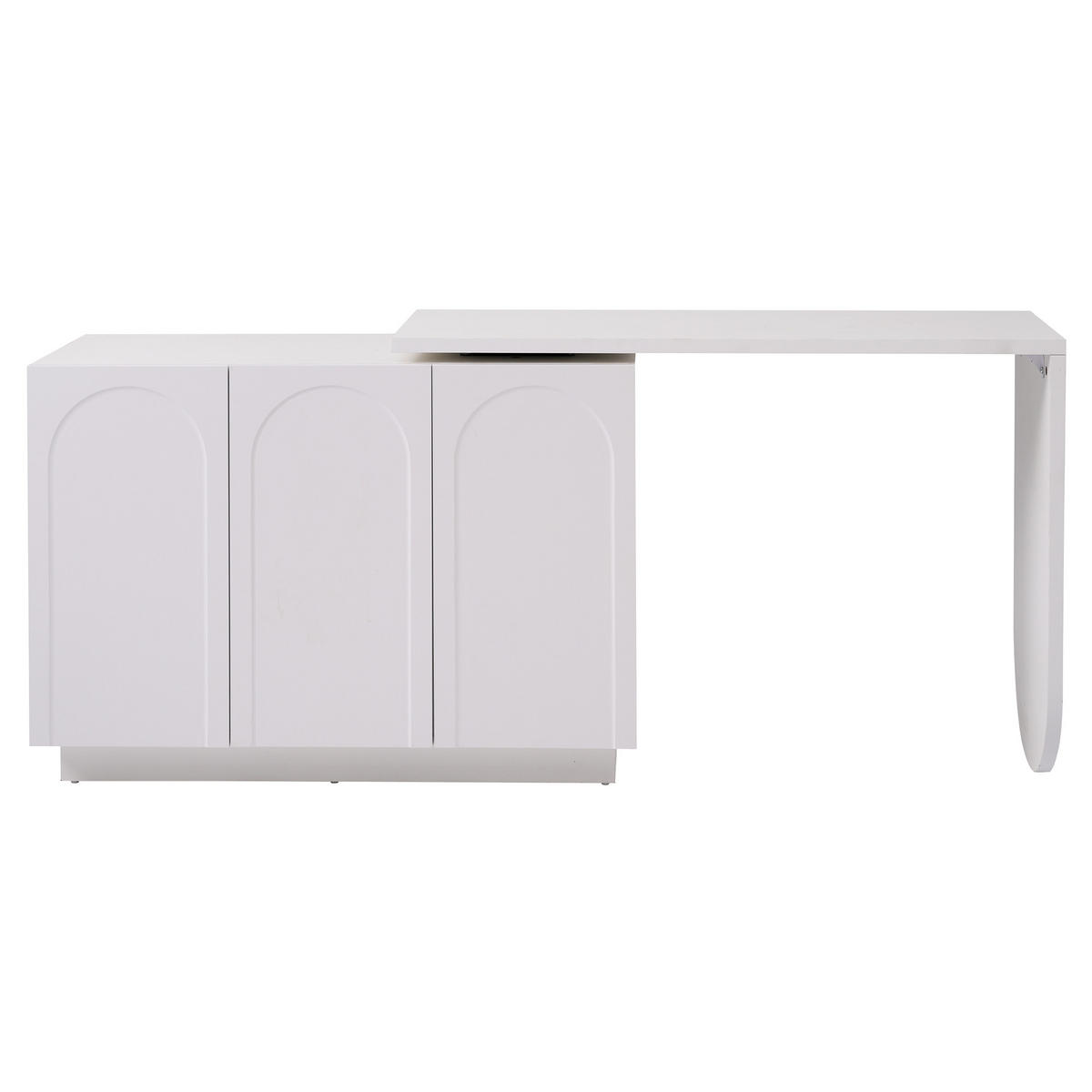 SCHREIBTISCH Weiß mit 360° Drehfunktion Flexibler Eckschreibtisch & Sideboard - Weiß, Holzwerkstoff (40/110/75cm) - Urban Meuble