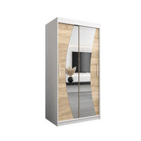 SCHWEBETÜRENSCHRANK 200/100/62 2-türig - Silberfarben/Weiß, Holz/Kunststoff (100/200/62cm) - Abiks Möbel